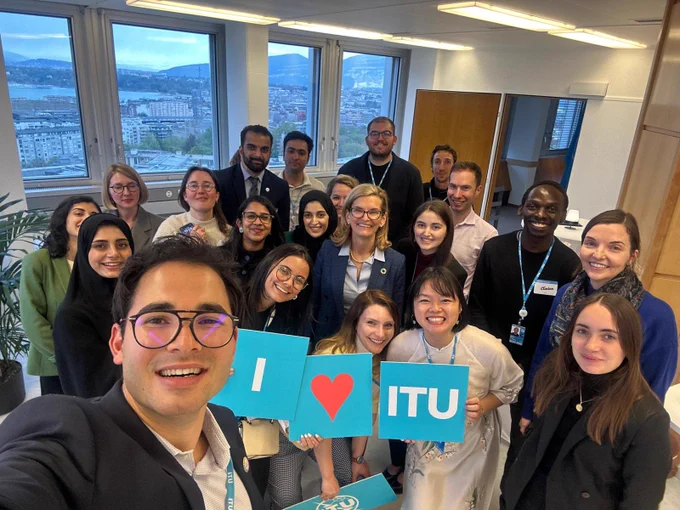 Here I am at HQ surrounded by my new Youth Advisory Board members and our ITU youth task force