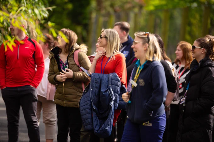Teachers touring the zoo.