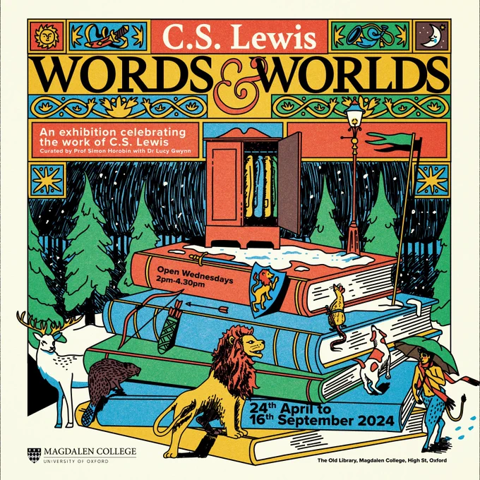 Poster advertising library exhibition on C.S. Lewis