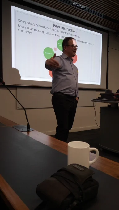 Prof Simon Lancaster explaining Peer Instruction