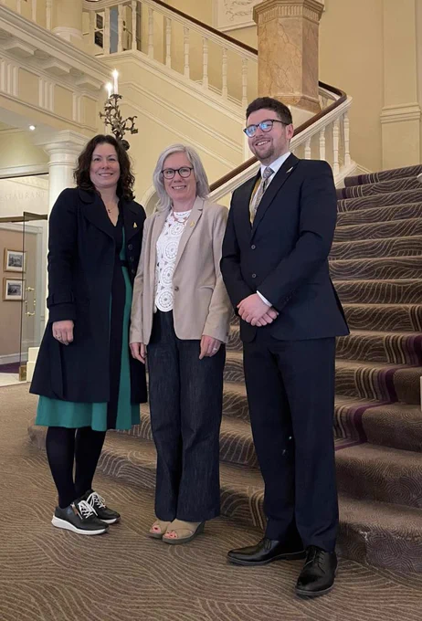 CJI Inspectors Rachel Lindsay (left) and Maureen Erne pictured with Sam Gluckstein of the UK NPM ahead of the start of the 2024 UK NPM Conference in Cardiff.