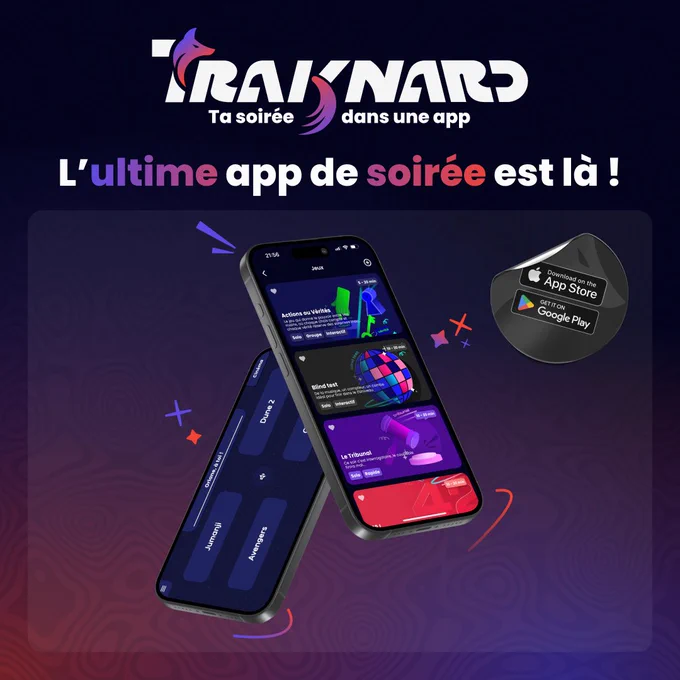 Traknard, l'ultime application de soirée est là sur les stores !