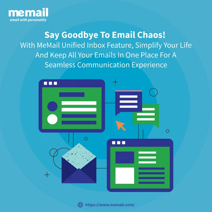 Say goodbye to email chaos!  With MeMail unified inbox feature, simplify your life and keep all your emails in one place for a seamless communication experience

Tired of juggling multiple email accounts?  We've got the solution for you! Introducing MeMail's unified inbox feature - the key to a clutter-free and efficient email experience. Now, all your emails come together in one place, making communication a breeze. Try it today and simplify your inbox!

Choose MeMail for a worry-free email experience! 

Visit us at MeMail.com for more!

https://www.memail.com/features