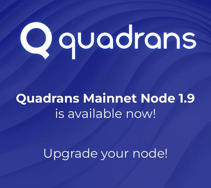 The Quadrans team is excited to unveil a new node upgrade, reaffirming our unwavering dedication to enhancing and advancing the network within the rapidly expanding realm of cryptocurrencies.
Join our Telegram Community for more information and support : 
https://t.me/quadrans