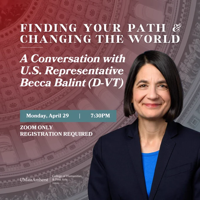 Event poster featuring a portrait of a woman and the Capitol dome interior.