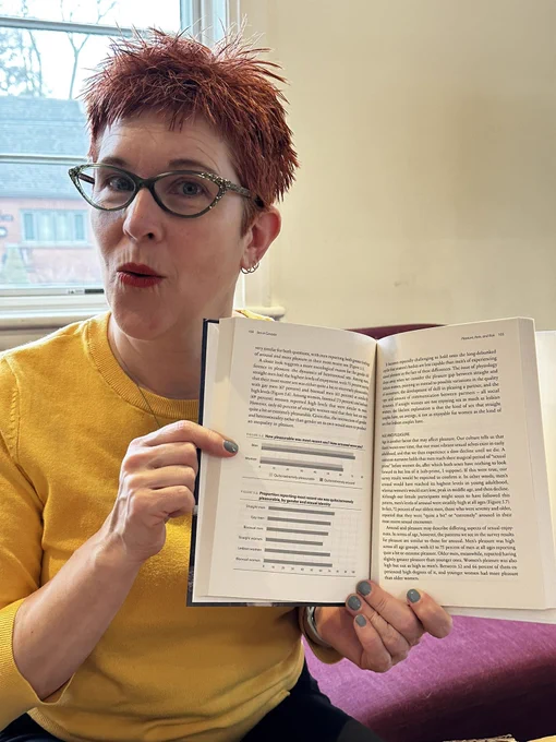 Me holding open my book, Sex in Canada.