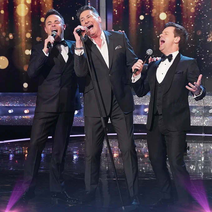 Ant and Dec singing with Tony Hadley