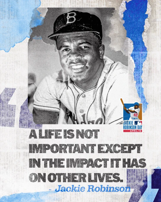 Jackie Robinson Day, April 15
“A life is not important except in the impact it has on other lives.” - Jackie Robinson
Pictured: Jackie Robinson poses for a photo in a Brooklyn Dodgers jersey and cap. 