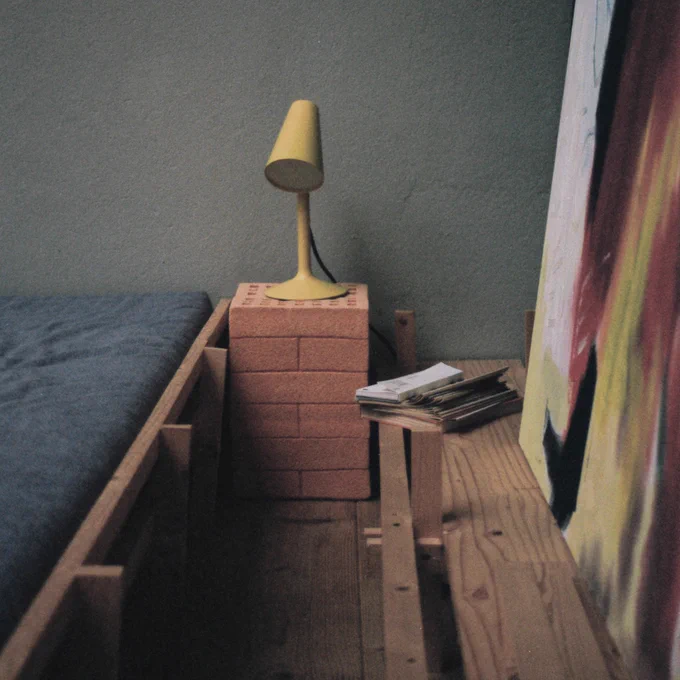 Spong structure as bedside table 