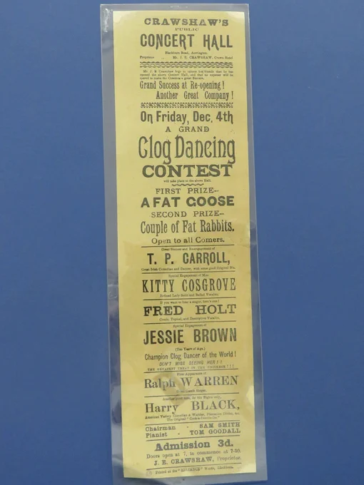 Image of handbill from Accrington Library's local history collections, no date.