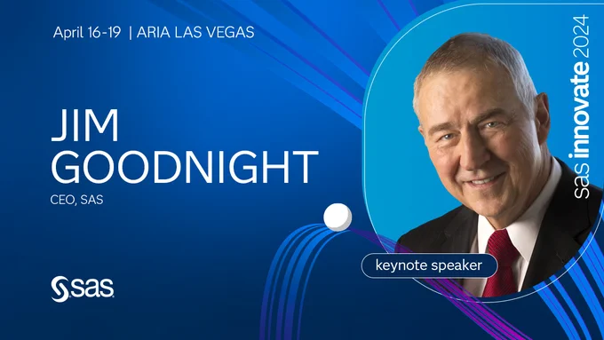 SAS CEO Jim Goodnight at SAS Innovate, April 16-19 in Las Vegas.