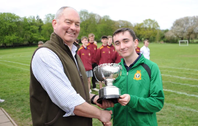 1st place Overall Winners trophy received by FS Tom Annis on behalf of the team. Presented by Grp Cpt Roger Simon, Wales & West Regional Commandant.