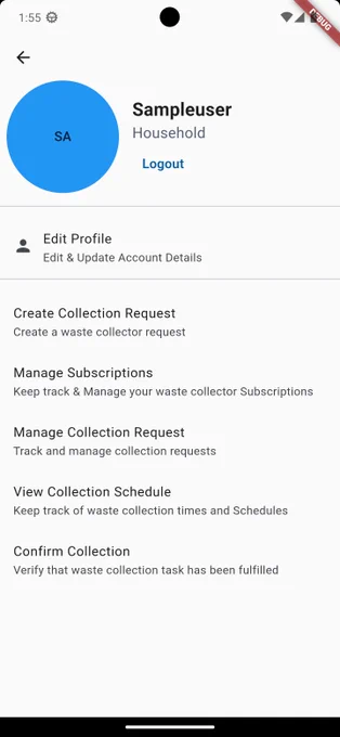 Early preview of the profile page for the application. the application will allow users to track their subscriptions and manage  their collection requests and many more options available on the platform.