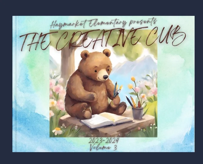 Bear with book and pens