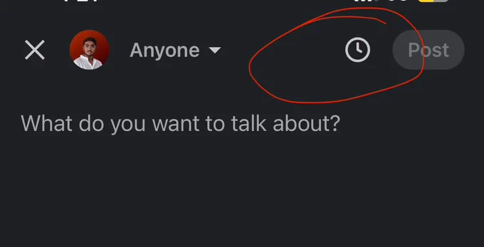 Schedule option visible from Home page post option.