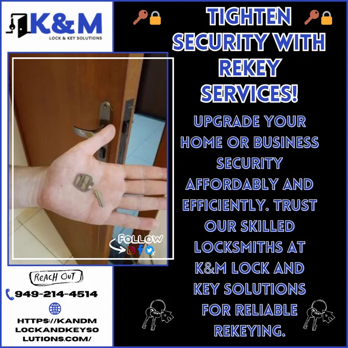👇 | Contact us at:
☎ | 949-214-4514
🌐 | Visit https://kandmlockandkeysolutions.com/