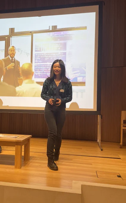 Rachel Chow with her award