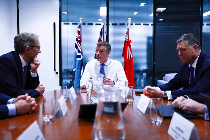 Transport Secretary Mark Harper meets with Alstom Group CEO Henri Poupart-Lafarge.