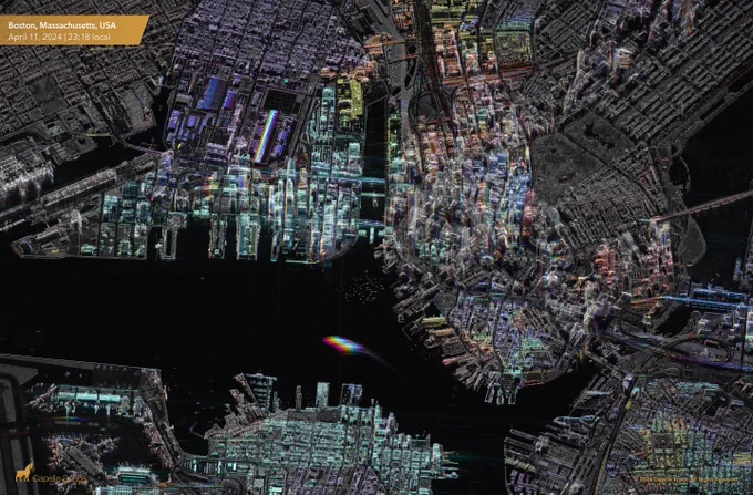 A colorized subaperture image (CSI) of Boston from Capella 14
