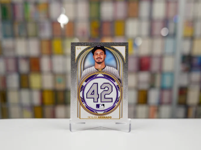 2021 Topps Definitive Baseball Patch Relic Card with Game-Used Memorabilia: Nolan Arenado, Colorado Rockies (1/1)