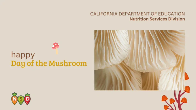 An image that says Happy Mushroom Day.
