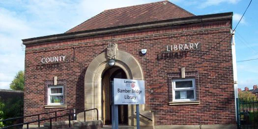 Outside Bamber Bridge Library