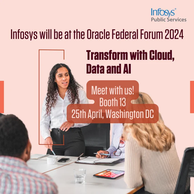 Know more
https://www.infosyspublicservices.com/newsroom/events/2024/oracle-federal-forum-2024.html