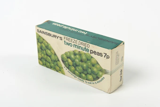 Sainsbury's Freeze Dried Two Minute Peas box