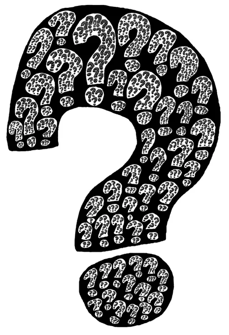 A question mark made of smaller question marks. By Khaydock - Own work, CC BY-SA 3.0, https://commons.wikimedia.org/w/index.php?curid=25102900