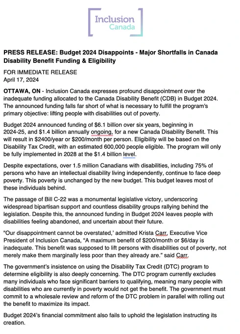 Text based image of press release. Screen reader friendly version in tweet. 1/2