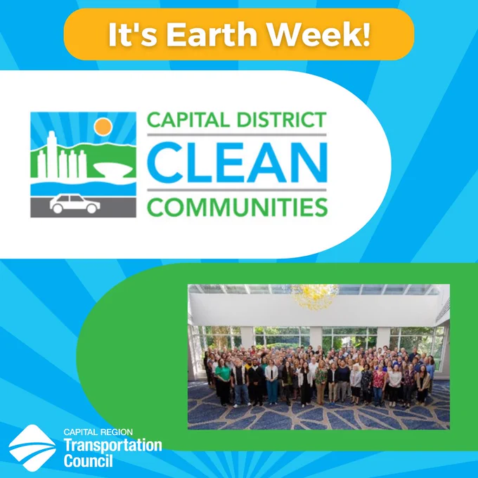 Graphic showing people gathered with the Capital District Clean Communities logo