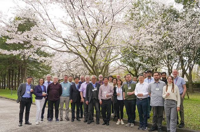 Group photo under the cherry blossom