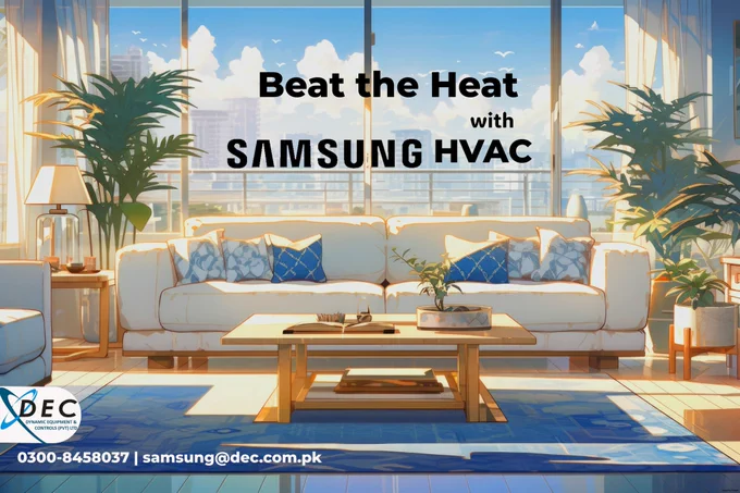 Beat the Heat with SAMSUNG HVAC!

Summer is here, and the scorching heat is unbearable. Let's get ready to enjoy the heaven comfort with most economic SAMUNG HVAC Solution. What you can wish more... Call now! 0300-8458037 or send an email at samsung@dec.com.pk

