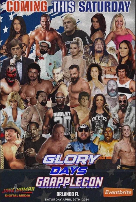 GLORY DAYS: GRAPPLECON takes place at the ROSEN CENTRE on SATURDAY!

Tickets available NOW at
https://www.eventbrite.com/e/glory-days-grapplecon-tickets-760889108807?aff=oddtdtcreator