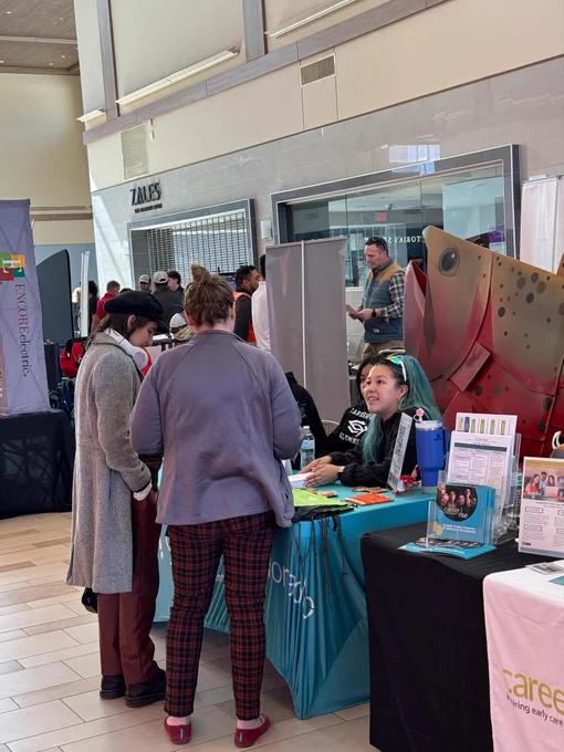 Businesses and students talk at Foothills Mall for the high school senior, ASCENT and ACE student hiring fair.
