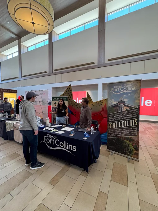 Businesses and students talk at Foothills Mall for the high school senior, ASCENT and ACE student hiring fair.