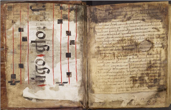 Latin MS 104, paste down.