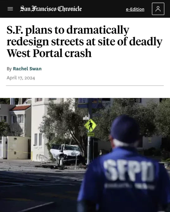 San Francisco Chronicle

S.F. plans to dramatically redesign streets at site of deadly West Portal crash