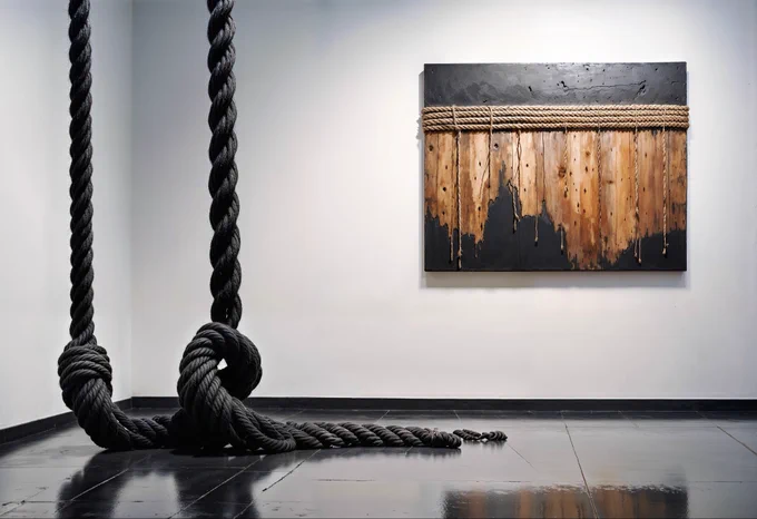 The fact surrounding the nature of art investigated and illustrated by Joseph Kosuth in “One and Three Chairs” (object, code and verbal code) is once again shaken by the questioning of art through AI.
In this way I return to the same themes explored in my previous sculptures, installations and paintings, developed for more than 30 years with physical materials and in “conventional” gallery exhibition spaces but now in an environment of virtuality without artisan intervention, craftsmanship and academic craft, far from the beauty and superficial artifice that new tools provide. I invite us to immerse ourselves in a universe of narratives, heritages and multicultural traditions, unity and harmony in diversity, paradoxes and visual metaphors both thematic and formal, absurd dialogues between contrasts of poor and elitist materials, new and recycled, chrome and rusty, patterns, languages ​​and themes used throughout the History of Art, through a new mode of virtual representation