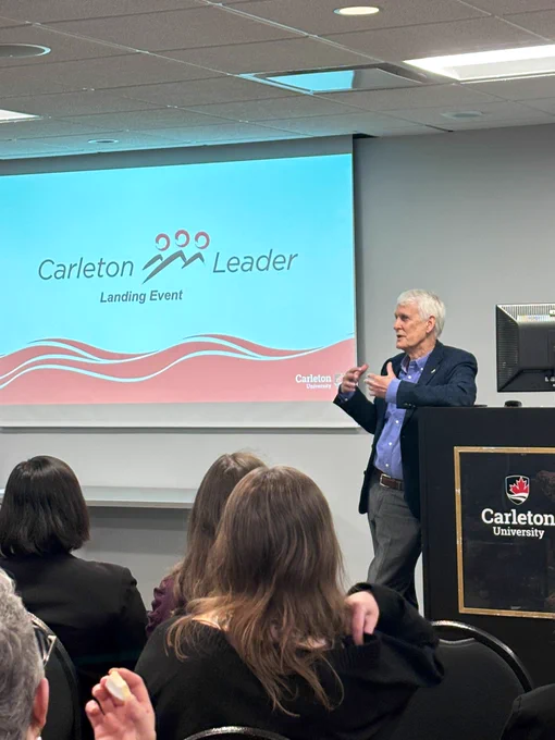 Interim President and Vice-Chancellor, Dr. Jerry Tomberlin, provides opening remarks at the Landing Event.