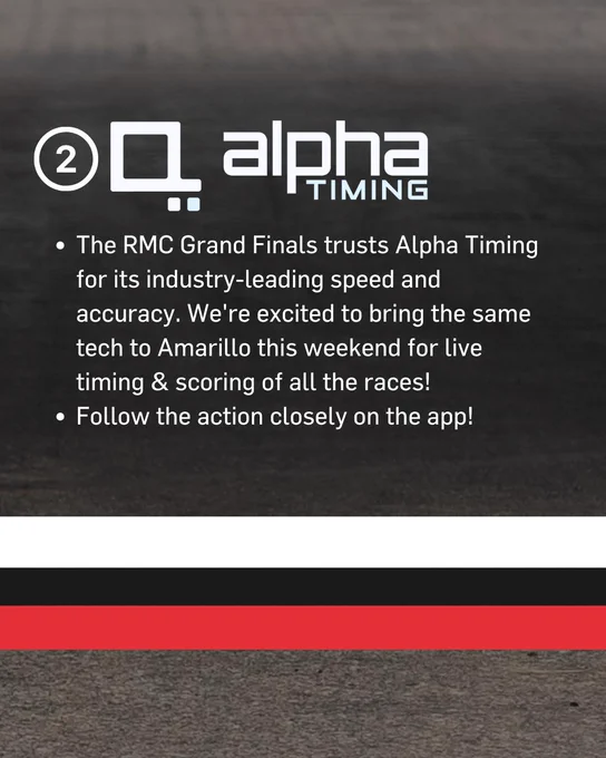 For all live timing and scoring we are using Alpha Timing to track all of the Rotax kart racers results
