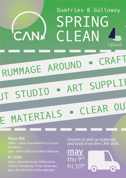CAN Dumfries& Galloway spring clean donate or pick up materials and tools from the CAN VAN