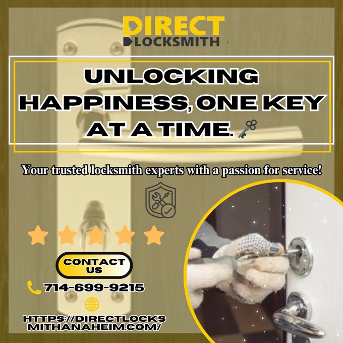 👇 | Contact us at:
☎ | 714-699-9215
🌐 | Visit https://directlocksmithanaheim.com