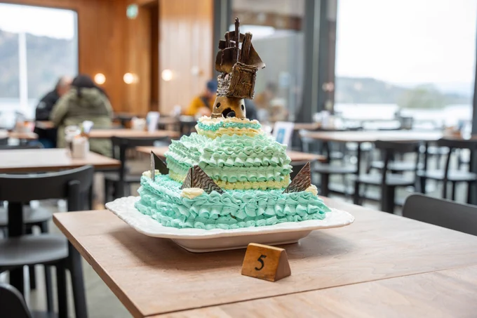 Windermere Jetty Museum's 5th birthday cake made by our very talented chefs. Photo credit: Natasha Suriya