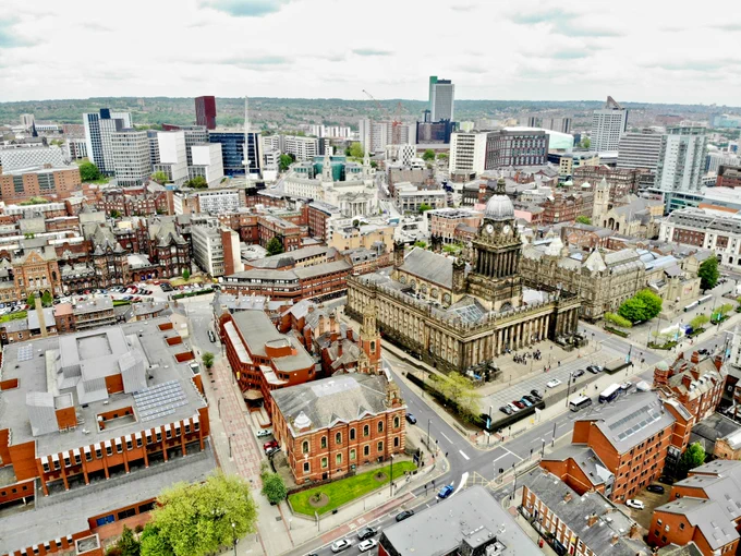 Aerial image of Leeds. Photo by Benjamin Elliot on Unsplash
  