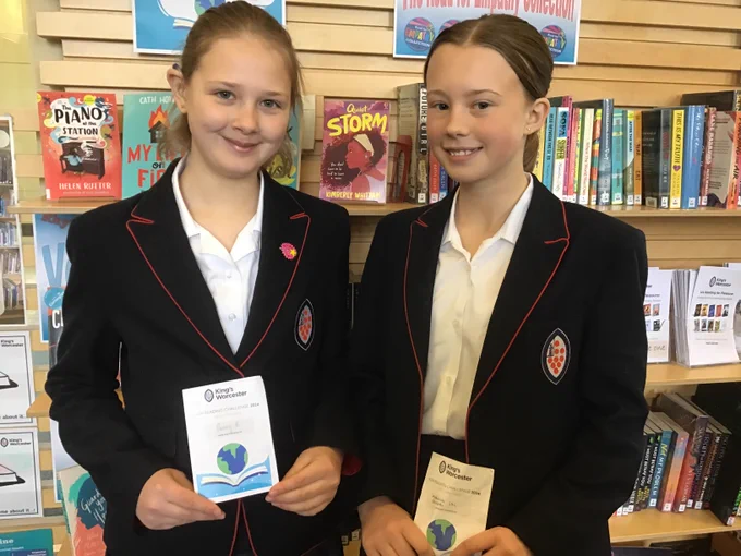 Pupils in the Library having completed their Reading Challenge