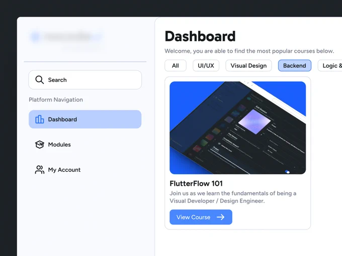 A learning platform designed for iOS, Android, Tablets, Web & Desktop all built within FlutterFlow.