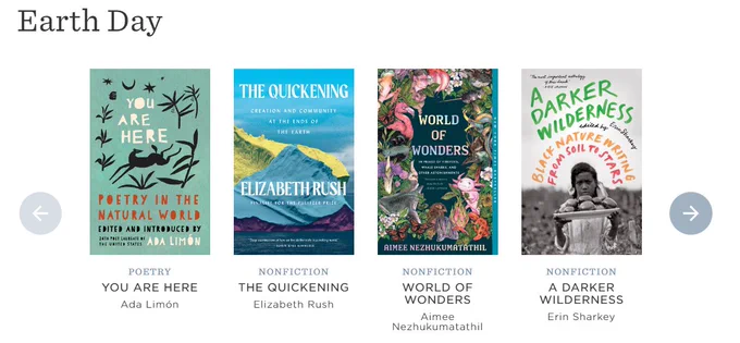 A curated selection of book covers featuring the natural world