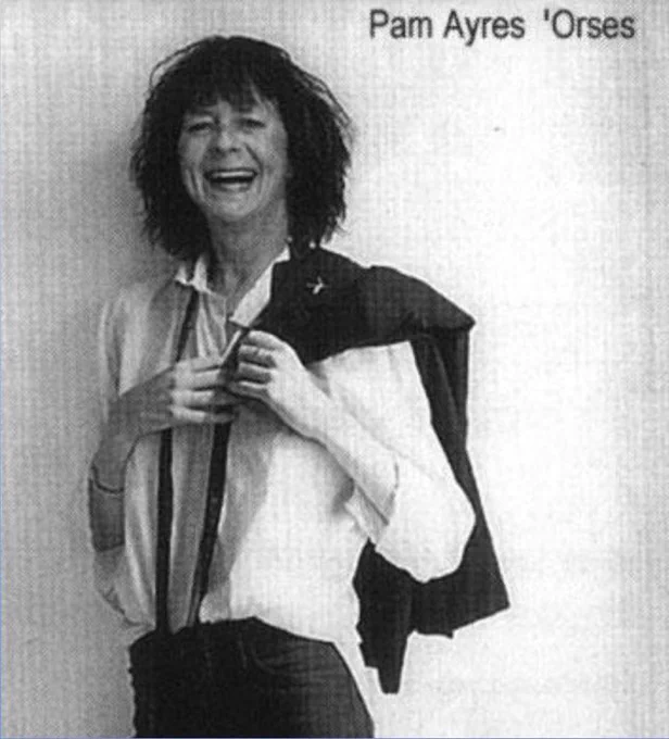 A photoshopped version of Patti Smith’s album, Horses, with Pam Ayres’ head in place of Patti’s and the title ‘Orses