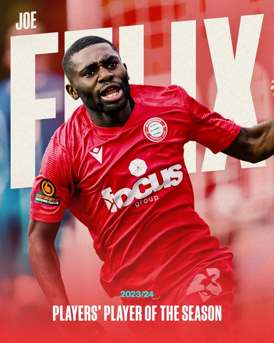 Joe Felix wins 2023/24 Players' Player of the Season!